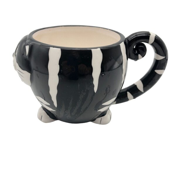 Pier 1 Imports Chubby Cat 3D Mug Dolomite Hand Painted Tail Handle Collectible - Picture 4 of 10